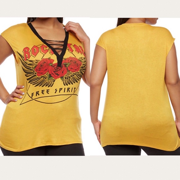 Rock n Roll Rocker Biker Yellow Plus Size - Picture 4 of 7